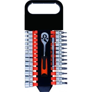 Dopsleutelset met bits 1/4'' 4 -13mm 28 dlg.