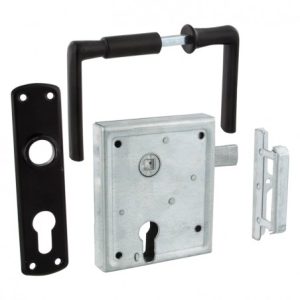 Poortslot Luxe met kruk Blackline Zwart (1)